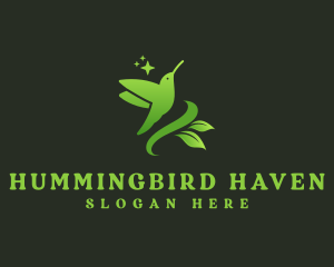 Hummingbird - Garden Leaf Hummingbird logo design