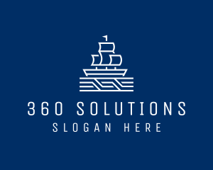 Sailing Ship Boat logo design