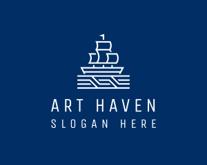 Sailing Ship Boat logo design