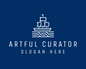 Sailing Ship Boat logo design