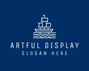 Sailing Ship Boat logo design