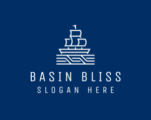 Sailing Ship Boat logo design