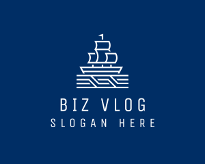 Sailing Ship Boat logo design