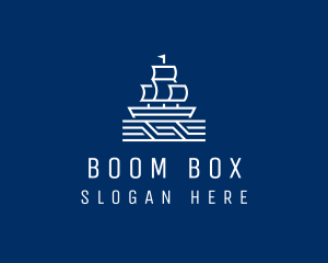 Sailing Ship Boat logo design