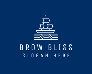 Sailing Ship Boat logo design