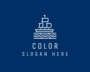 Sailing Ship Boat logo design