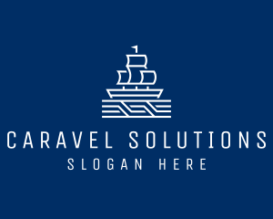 Sailing Ship Boat logo design