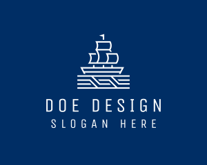 Sailing Ship Boat logo design