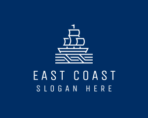 Sailing Ship Boat logo design