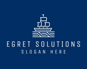 Sailing Ship Boat logo design