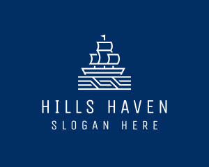 Sailing Ship Boat logo design