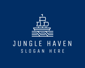 Sailing Ship Boat logo design