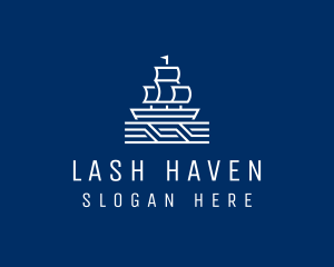 Sailing Ship Boat logo design