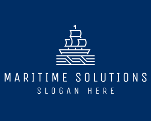 Naval - Sailing Ship Boat logo design