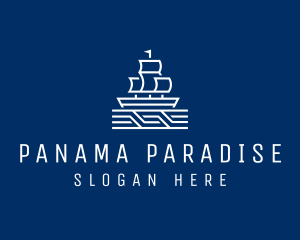 Sailing Ship Boat logo design