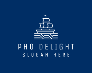 Sailing Ship Boat logo design