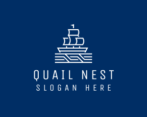 Sailing Ship Boat logo design