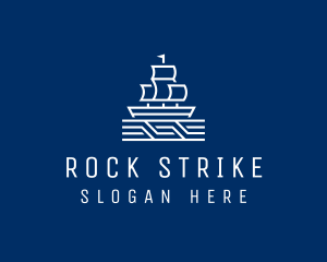 Sailing Ship Boat logo design