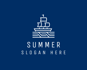 Sailing Ship Boat logo design