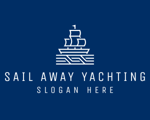 Sailing Ship Boat logo design