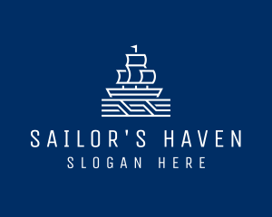 Sailing Ship Boat logo design