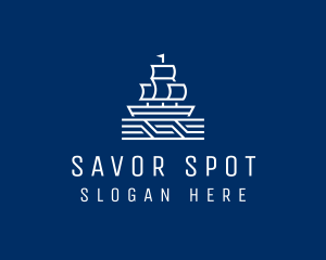 Sailing Ship Boat logo design