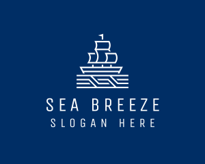 Sailing Ship Boat logo design