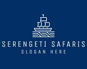 Sailing Ship Boat logo design