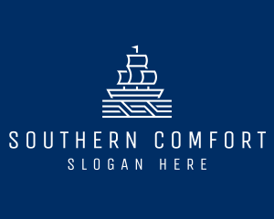 Sailing Ship Boat logo design