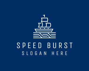 Sailing Ship Boat logo design