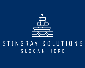 Sailing Ship Boat logo design