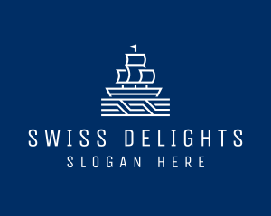 Sailing Ship Boat logo design