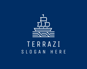 Sailing Ship Boat logo design