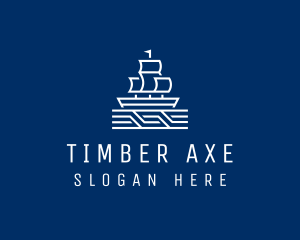 Sailing Ship Boat logo design