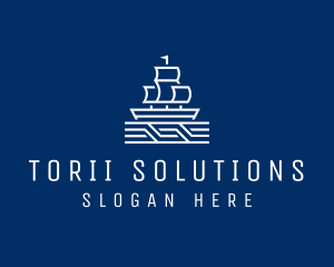 Sailing Ship Boat logo design