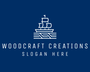 Sailing Ship Boat logo design