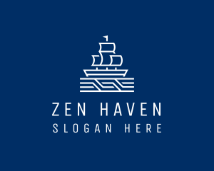 Sailing Ship Boat logo design