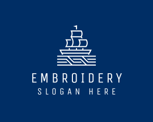 Sailing Ship Boat logo design