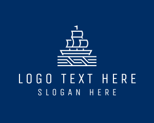 Silhouette - Sailing Ship Boat logo design