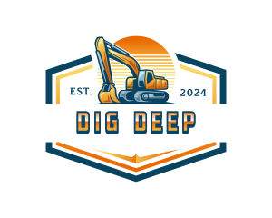 Excavate - Excavation Engineering Machine logo design