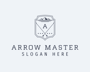 Archery - Mountain Arrow Shield logo design
