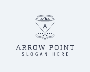 Archer - Mountain Arrow Shield logo design