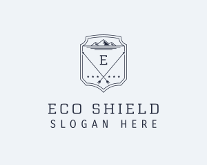 Mountain Arrow Shield logo design