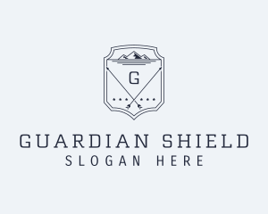 Mountain Arrow Shield logo design