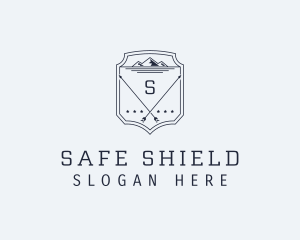 Mountain Arrow Shield logo design