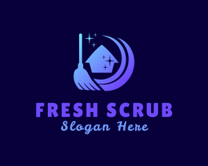 Scrub - Housekeeping Broom Clean logo design