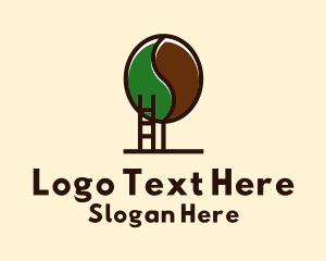 Coffee Farmer - Bean Tree Ladder logo design