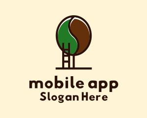 Coffee Farm - Bean Tree Ladder logo design