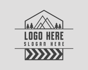 Trails - Travel Mountain Hiking logo design