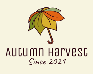Autumn - Autumn Leaf Umbrella logo design